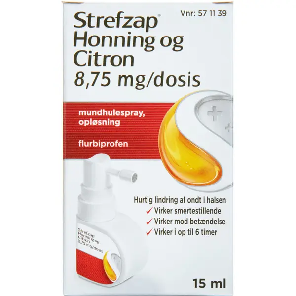 Strefzap honning og citron 8,75 mg