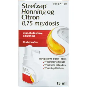 Strefzap honning og citron 8,75 mg