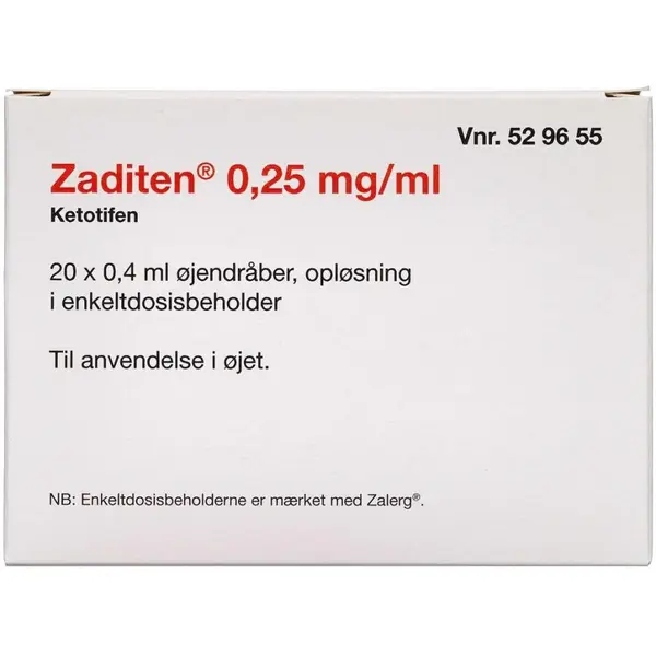 Zaditen (2C4) øjendråber 20*0,4 ml