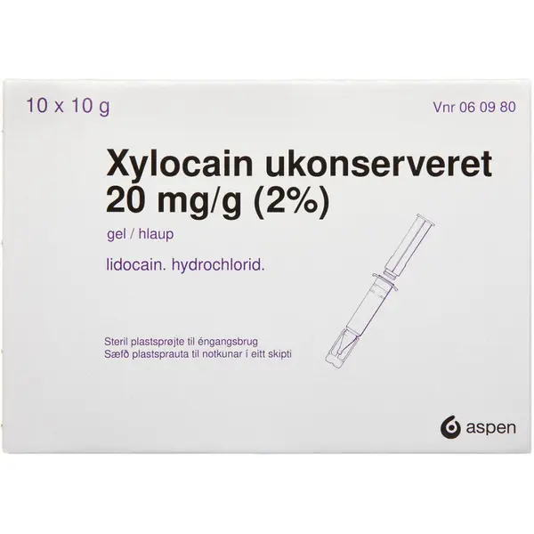 Xylocain ukonserveret 2%