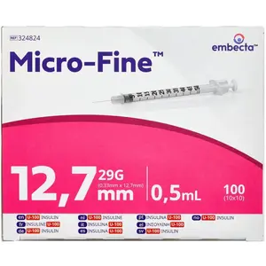 Insulinsprøjte 0,5 ml Steriel