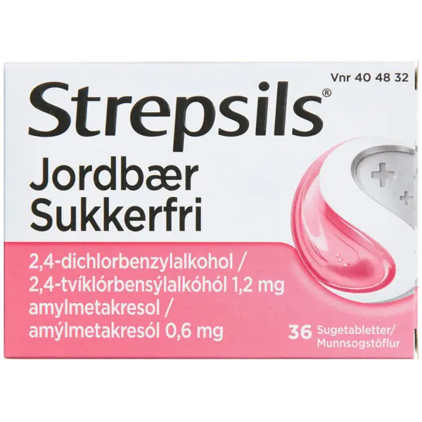 Strepsils jordbær  sukkerfri 36 stk