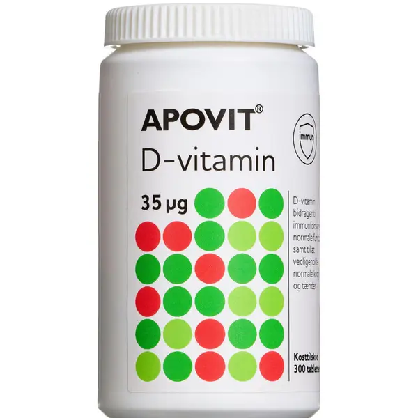Apovit D3-vitamin tabletter (35 mikg) 300 stk