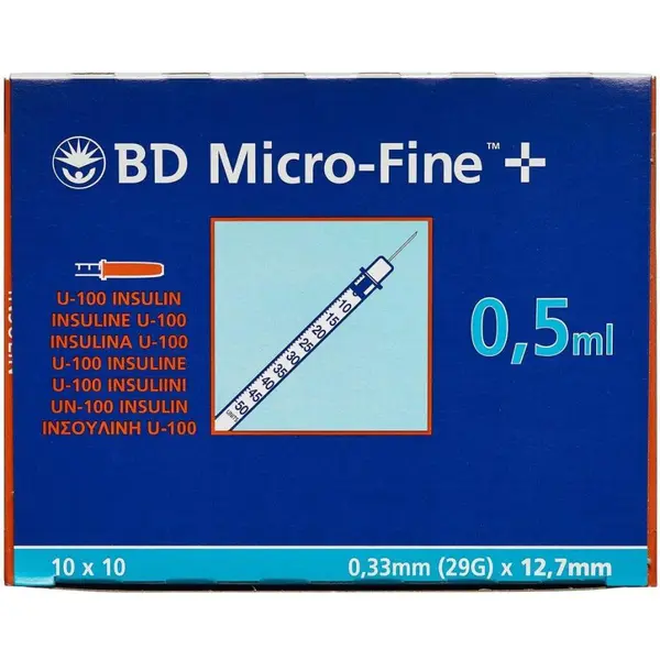 BD Micro-Fine+ Insulinsprøjte 1/2 ml / 29G
