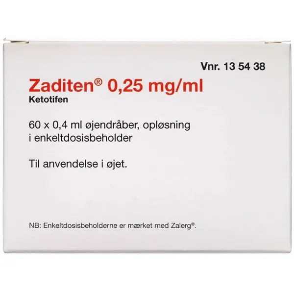 Zaditen (2C4) øjendråber 60*0,4 ml