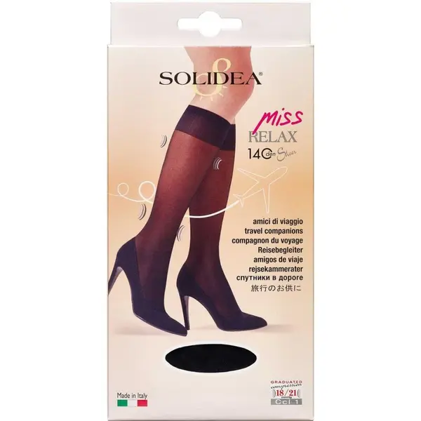 Solidea Miss Relax 140 Sheer Knæstrømpe (M/Sort)